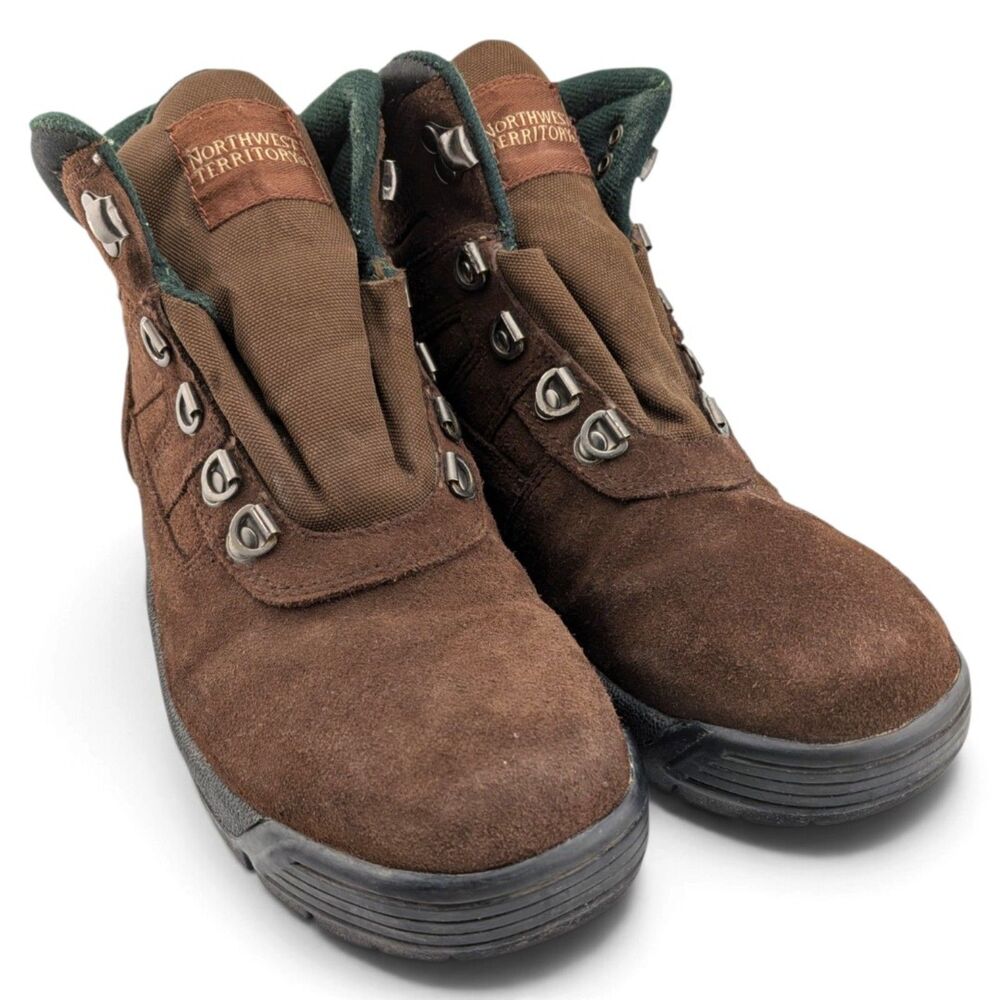 Northwest Territory Mens 7 Brown Leather Suede Hiking Boots Slip Resistant